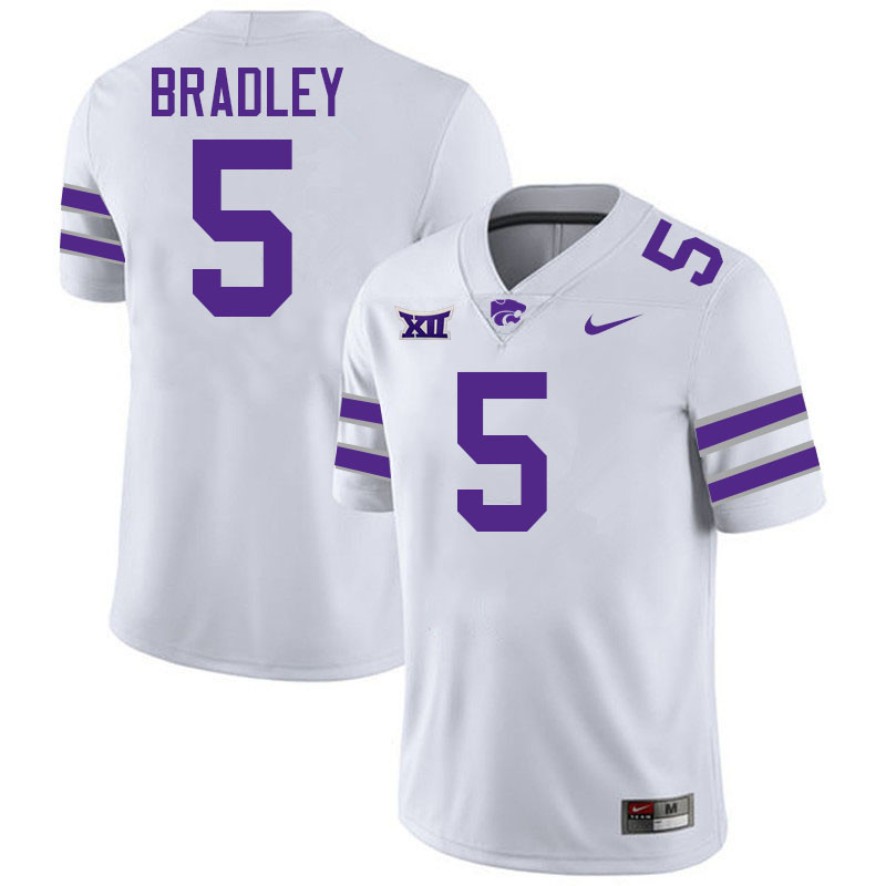 Jerand Bradley Kansas State Jersey,Kansas State Wildcats #5 Jerand Bradley Football Jersey-White
